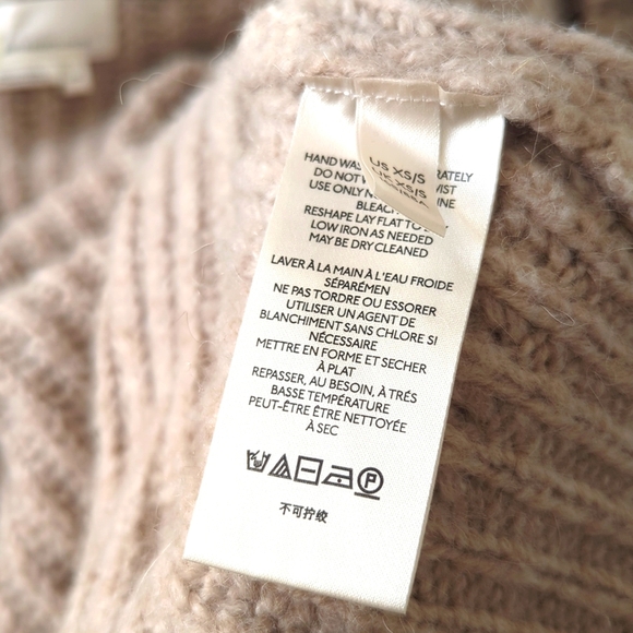 Anthropologie Amanza Fringed Cardigan Sweater Taupe - Picture 7 of 8